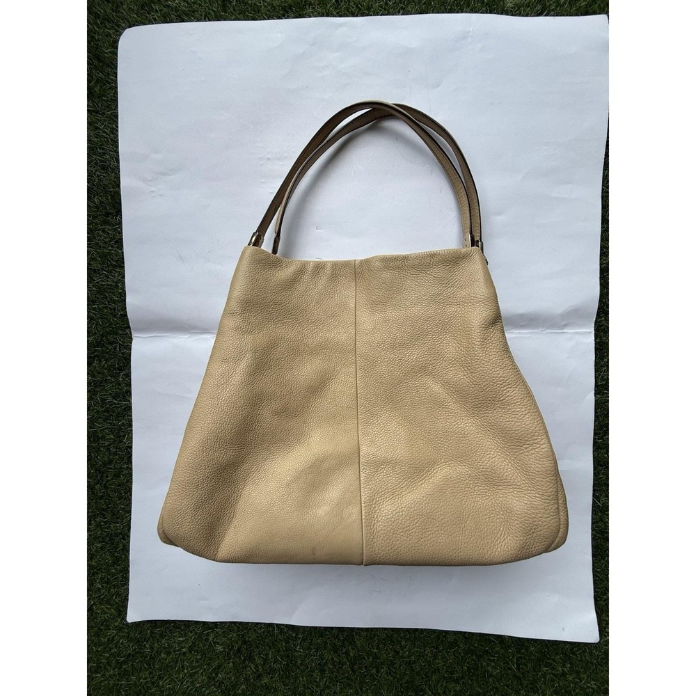Coach Madison Leather Small Phoebe Shoulder Bag Light Gold Tan